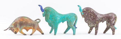 ITALIAN CERAMIC BULL SCULPTURES,
