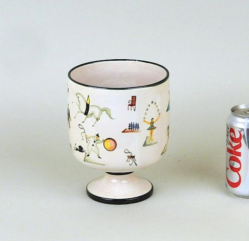 ITALIAN CERAMIC CIRCUS VASE,