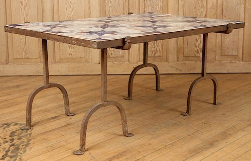 ITALIAN CERAMIC TILE TOP TABLE