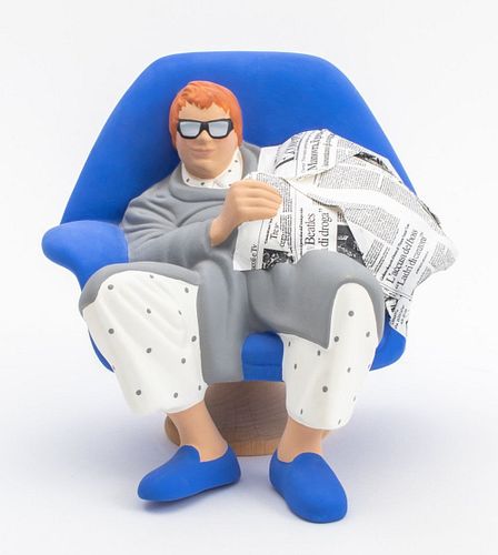 ITALIAN CERAMIC WOMB CHAIR