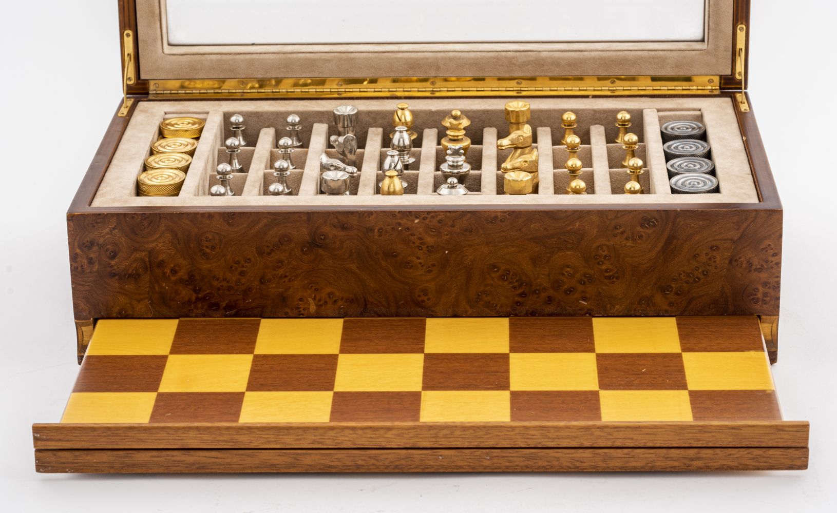 ITALIAN CHESS & CHECKERS GAME BOX