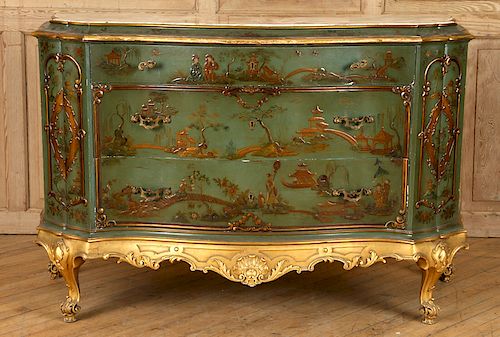 ITALIAN CHINOISERIE GILT ONYX TOP
