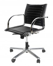 ITALIAN CHROME & LEATHER SWIVE