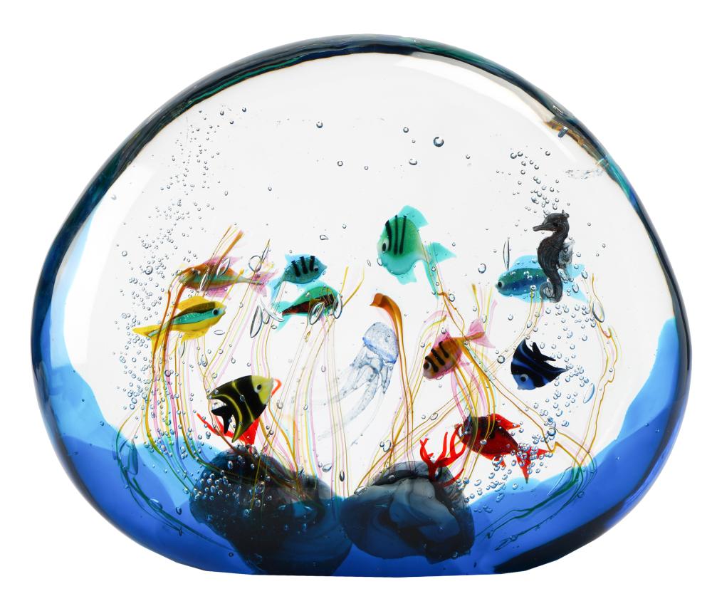 ITALIAN COLORED ART GLASS AQUATIC