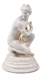 ITALIAN CREAMWARE FIGURE OF 'T