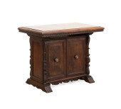 ITALIAN DARK STAINED SIDE TABL