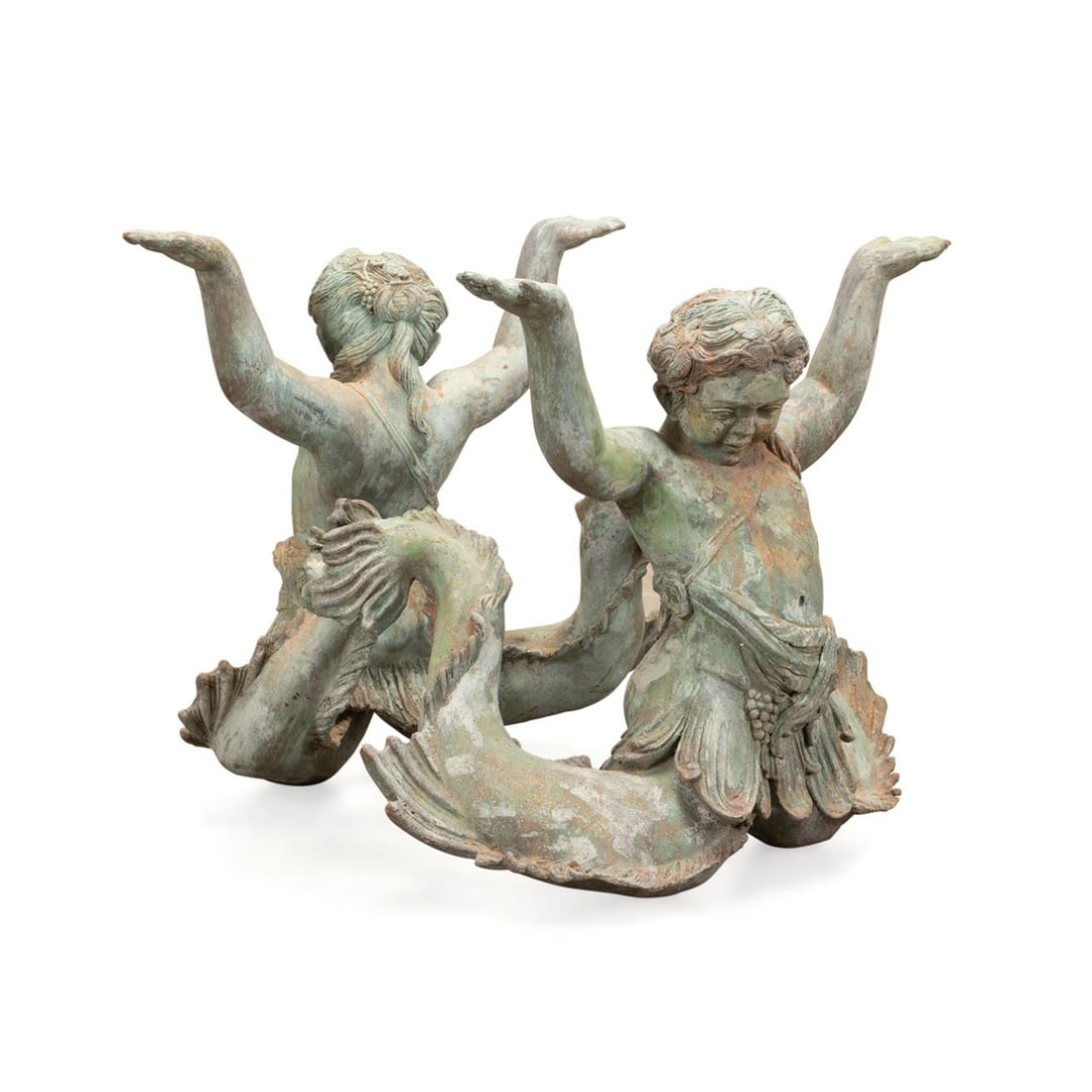 ITALIAN DOUBLE CHERUB MERMAID METAL