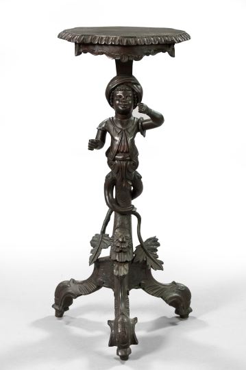 Italian Elaborately Carved Ebonized