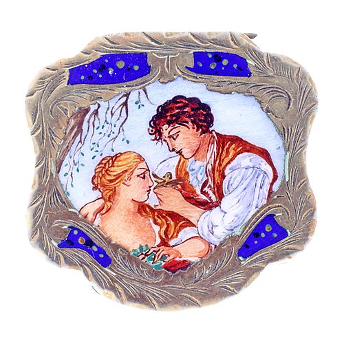 ITALIAN ENAMEL COMPACTA brass and