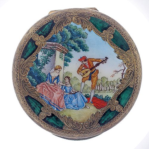 ITALIAN ENAMEL COMPACTA brass and