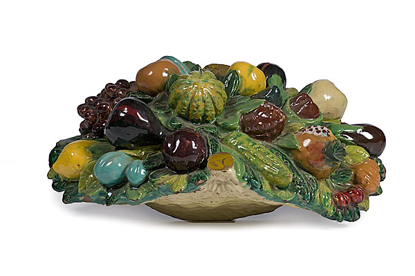 Italian Faience Basket of Fruit