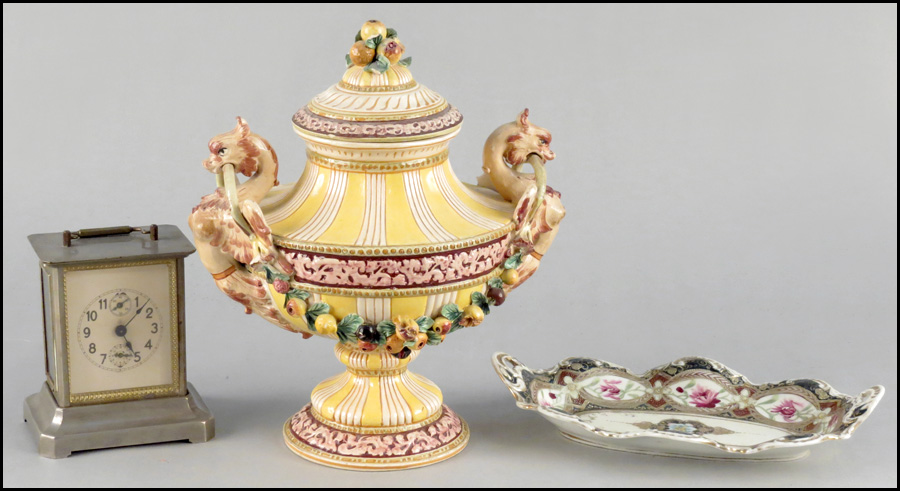 ITALIAN FAIENCE COVERED URN.