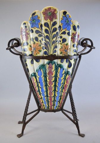 ITALIAN FAIENCE POTTERY UMBRELLA