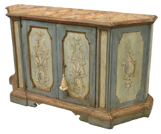 ITALIAN FAUX MARBLE TOP PAINTED
