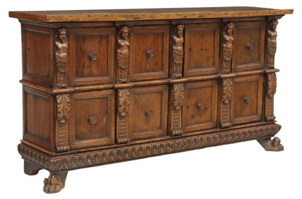 ITALIAN FIGURAL CARVED WALNUT