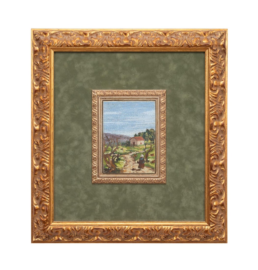 ITALIAN, FIGURAL COTTAGE LANDSCAPE,