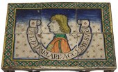 ITALIAN FIGURAL TILE-TOP IRON