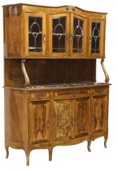 ITALIAN FIGURED WALNUT DISPLAY