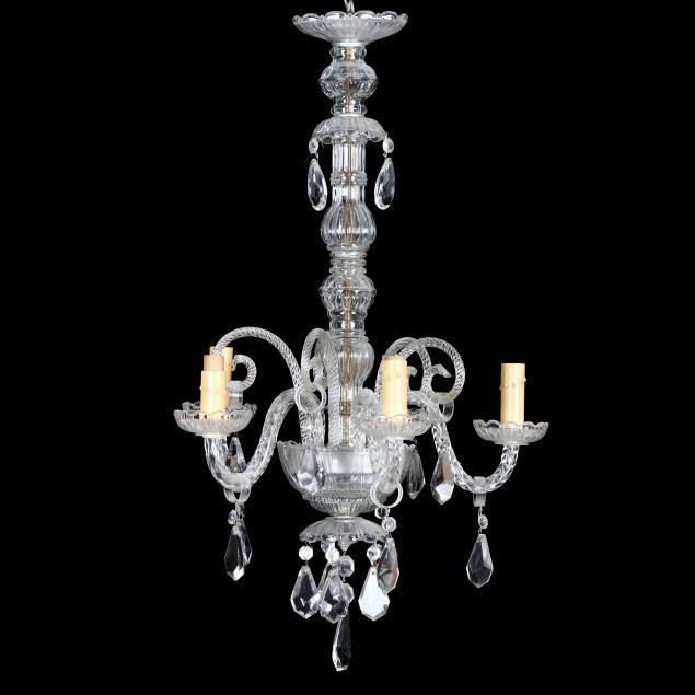ITALIAN FIVE LIGHT GLASS AND DROP