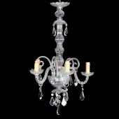 ITALIAN FIVE LIGHT GLASS AND D