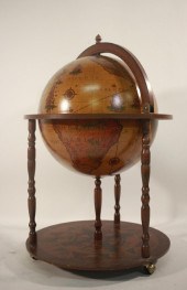 ITALIAN FLIP TOP GLOBE BAR W/S