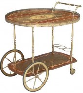 ITALIAN FLORAL MARQUETRY DROP-