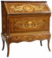 ITALIAN FLORAL MARQUETRY SLANT