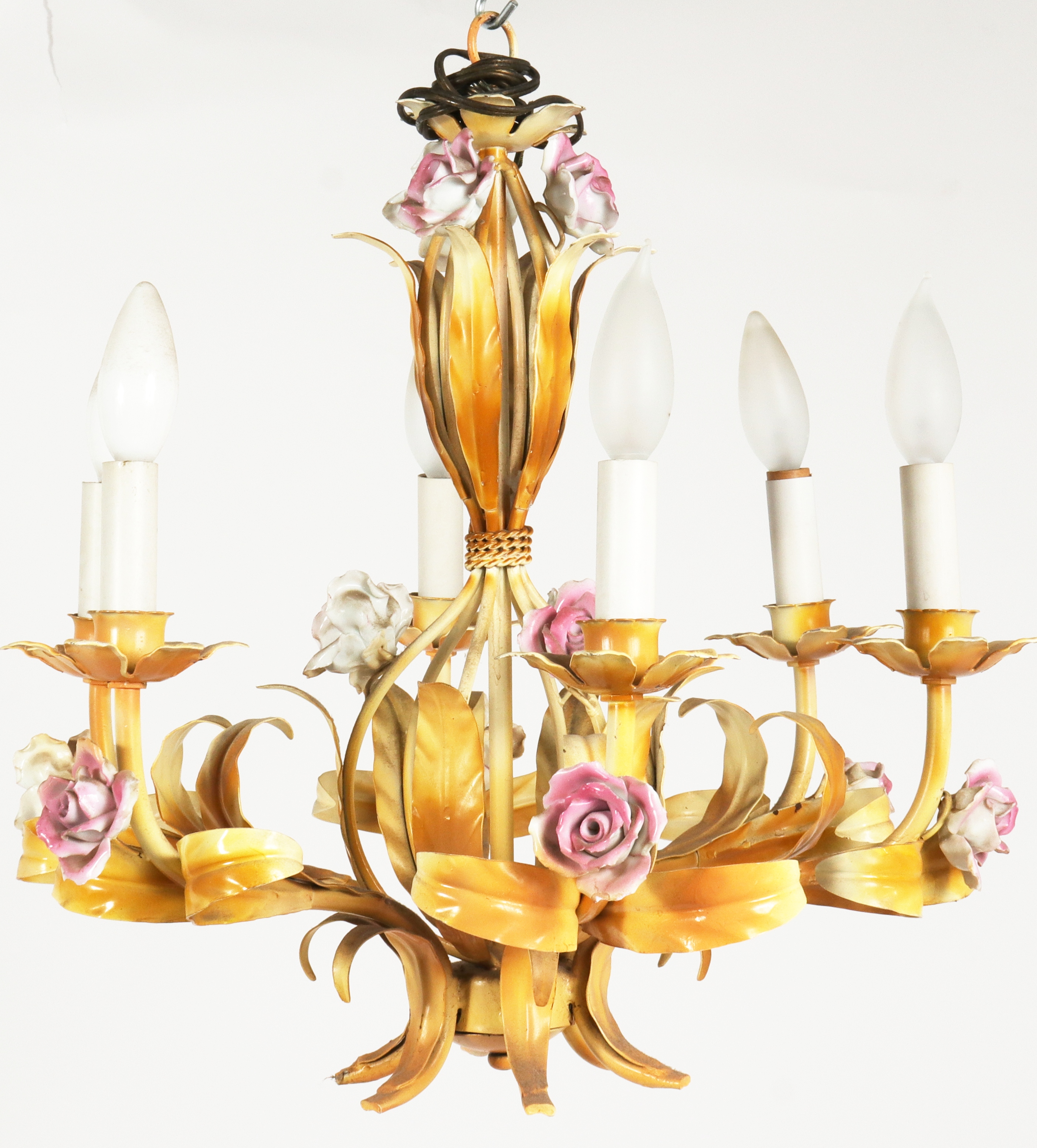 ITALIAN FLORAL PORCELAIN & TOLEWARE