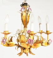 ITALIAN FLORAL PORCELAIN & TOL