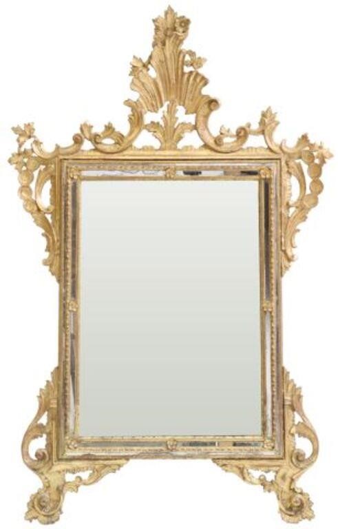 ITALIAN FLORENTINE GILTWOOD MIRROR,