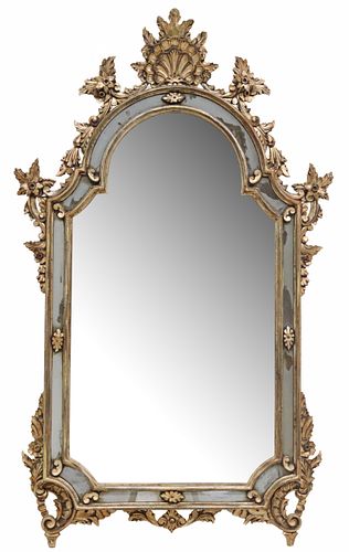 ITALIAN FLORENTINE GILTWOOD MIRROR,