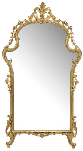ITALIAN FLORENTINE GILTWOOD MIRROR,