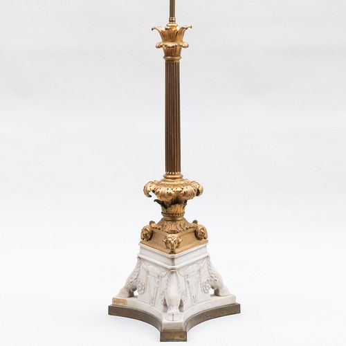 ITALIAN GILT-BRONZE AND MARBLE