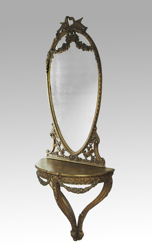 ITALIAN GILT CONSOLE TABLE AND