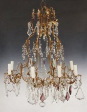 ITALIAN GILT IRON & CRYSTAL NI