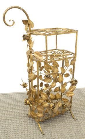 ITALIAN GILT IRON ROSES UMBRELLA
