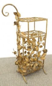 ITALIAN GILT IRON ROSES UMBREL