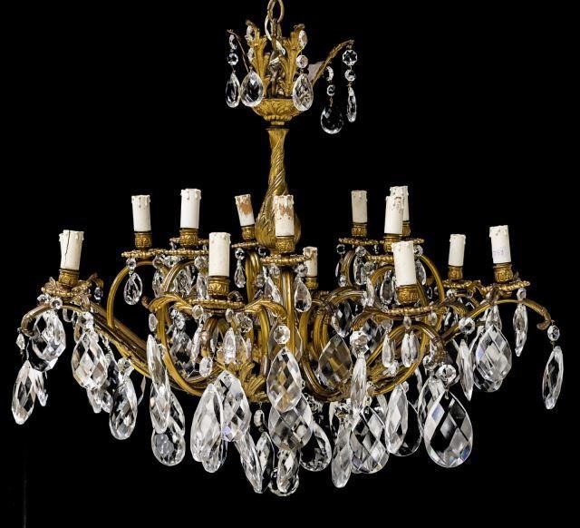 ITALIAN GILT METAL AND CRYSTAL