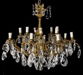 ITALIAN GILT METAL AND CRYSTAL