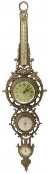 ITALIAN GILT METAL BAROMETER,
