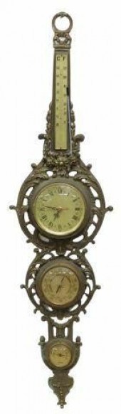 ITALIAN GILT METAL BAROMETER,