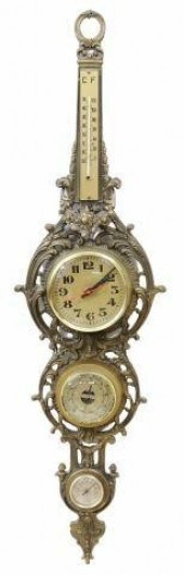 ITALIAN GILT METAL BAROMETER,
