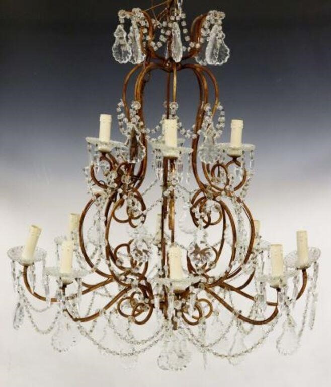 ITALIAN GILT METAL & CRYSTAL