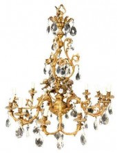 ITALIAN GILT METAL & CRYSTAL 1