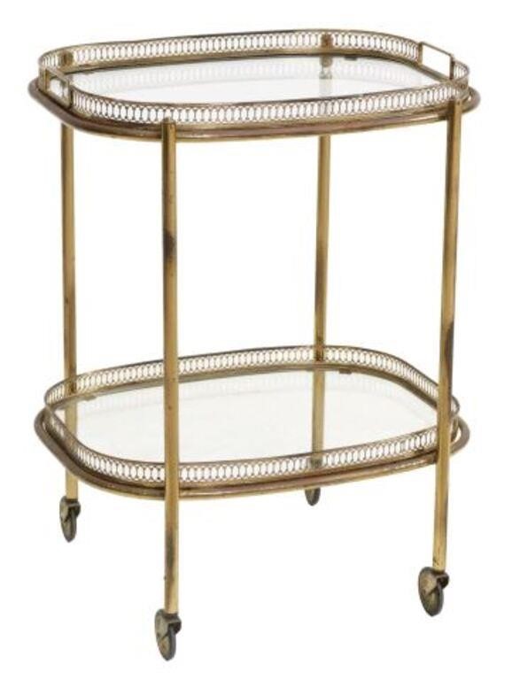 ITALIAN GILT METAL & GLASS TRAY-TOP