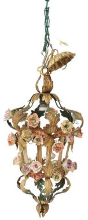ITALIAN GILT METAL PORCELAIN FLOWER