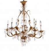 ITALIAN GILT TOLE & CRYSTAL EI