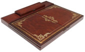 ITALIAN GILT-TOOLED RED LEATHE
