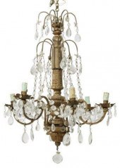 ITALIAN GILTWOOD & CRYSTAL SIX
