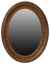 ITALIAN GILTWOOD OVAL BEVELED